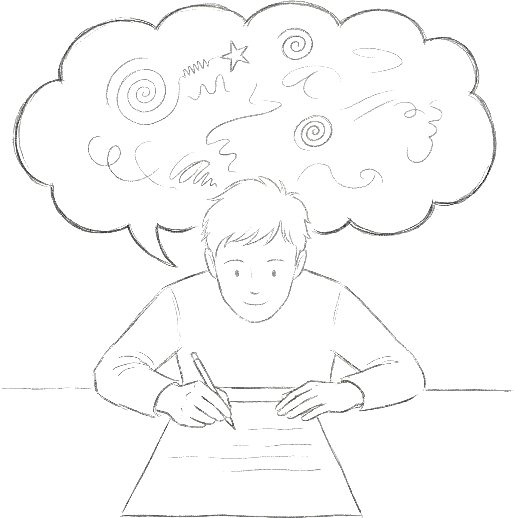 생각이 글로 변하는 모습